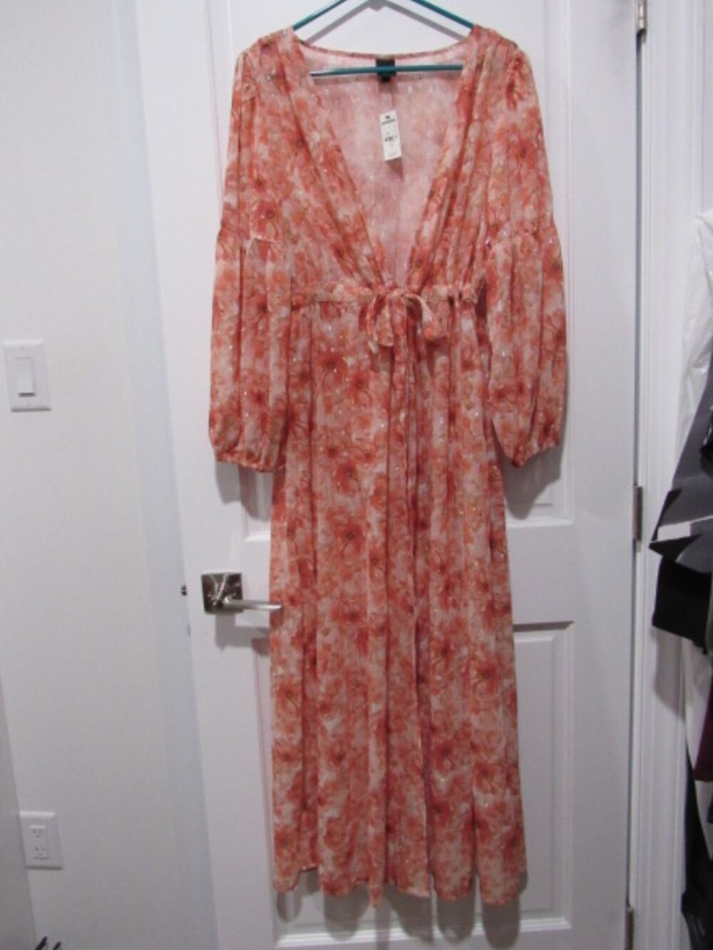 Express Metallic Floral Maxi Cover-Up